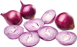 Red onion slices png with AI generated.