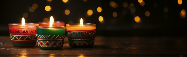 Kwanzaa Unity Cup candles creation process captured background with empty space for text photo