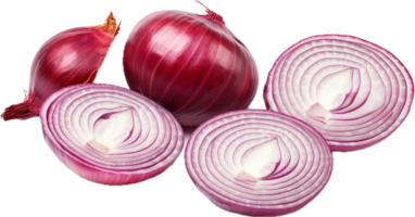 Red onion slices png with AI generated.