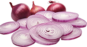 Red onion slices png with AI generated.