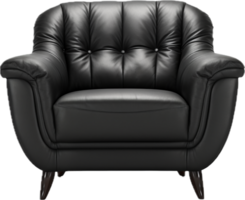 noir cuir fauteuil png avec ai généré.