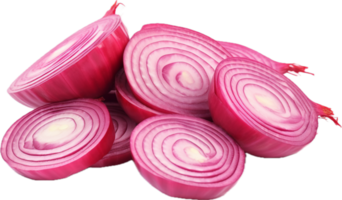 Red onion slices png with AI generated.