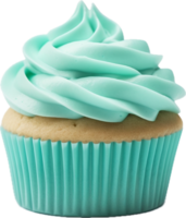 Turquoise cupcake png with AI generated.