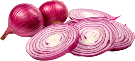 Red onion slices png with AI generated.