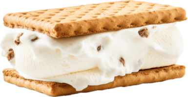 Vanilla ice cream sandwich png with AI generated.