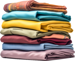 Stack of colorful folded shirts png with AI generated.