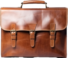 Vintage brown leather bag png with AI generated.