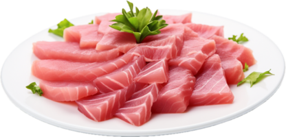 Tuna sashimi png with AI generated.