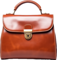 Vintage ▾ Marrone pelle Borsa png con ai generato.