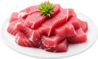 Tuna sashimi png with AI generated.