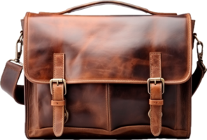 Jahrgang braun Leder Tasche png mit ai generiert.