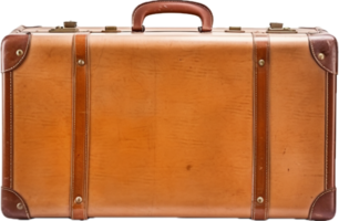 Old brown vintage suitcase png with AI generated.