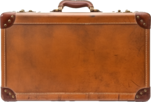 Old brown vintage suitcase png with AI generated.