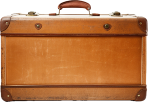 Old brown vintage suitcase png with AI generated.