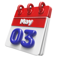 mayo 3ro calendario 3d hacer png