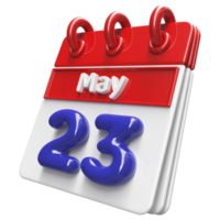 May 23rd Calendar 3D Render png