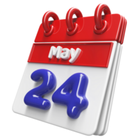 May 24th Calendar 3D Render png