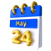 May 24th Calendar 3D Render png