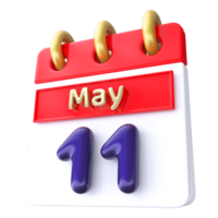mayo 11 calendario 3d hacer png