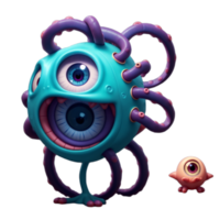 3d Illustration von Tentakel Auge Monster- png transparent Hintergrund