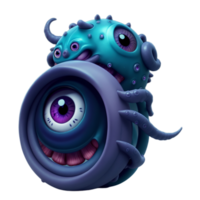 3d illustratie van tentakels oog monster PNG transparant achtergrond