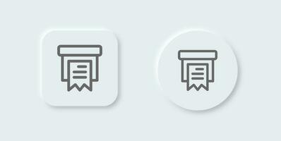 Order line icon in neomorphic design style. Package signs vector illustration.