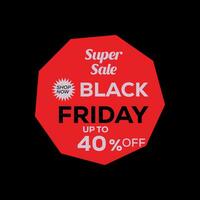 Black Friday super sale banner vector templat design for social media promotion.
