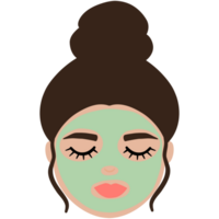 mulher face, facial mascarar, spa, autocuidados png