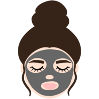 mulher face, facial mascarar, spa, autocuidados png