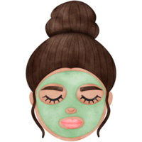 mulher face, facial mascarar, spa, autocuidados png