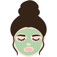 mulher face, facial mascarar, spa, autocuidados png