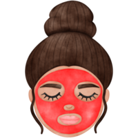 mulher face, facial mascarar, spa, autocuidados png