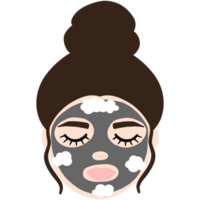 femme affronter, faciale masque, spa, soins auto-administrés png