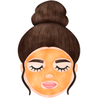 mulher face, facial mascarar, spa, autocuidados png