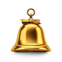 Golden Christmas Bell isolated on white background png