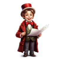 Yuletide Christmas Caroler isolated on white background png