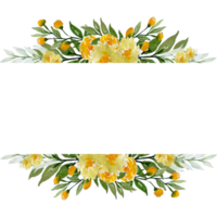 Aquarell Rahmen Clip Art mit Herbst Blumen Anordnung png