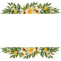 Einladung Blumen- Rahmen Clip Art mit Herbst Blume und Blätter Aquarell Hand gemalt Illustration png