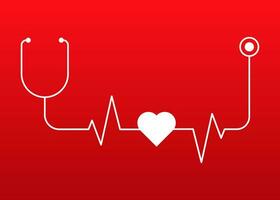 heart with pulse icon in flat style isolated. vector