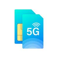 5G Sim Card. 5G technology background. Vector stock illustration.