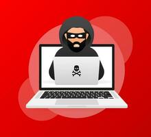 hackeado, genial diseño para ninguna propósitos. Internet tecnología. ciber delito, hacker ataque. suplantación de identidad estafa. vector