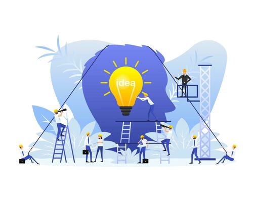 Idea lamp people, great design for any purposes. Bulb light vector icon