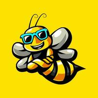 frio abeja mascota logo vector