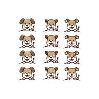 Brown Smile Cute Dog Logo Icon Vector Design Template