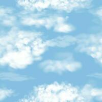 Seamless Pattern clouds on blue sky. Vector background