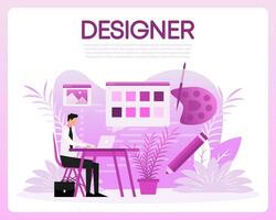 Designer people in flat style. Abstract character. Flat design. Vector illustration design