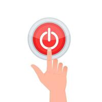 Power button. Turn on off button. Start and stop. Vector illustration.