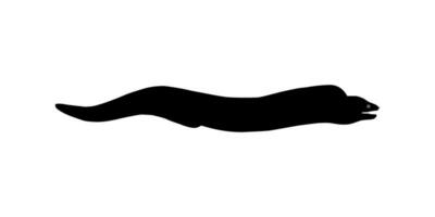 Silhouette of the Moray eels or Muraenidae, for Art Illustration, Logo Type, Pictogram or Graphic Design Element. Vector Illustration