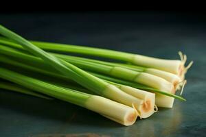 Closeup photo of lemongrass stems. Generate ai