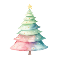 Christmas tree in style watercolor on isolated background.Merry Christmas and Happy new year concept..Created with Generative AI technology. png